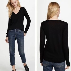 Club Monaco Merino Wool Black V-Neck Sweater  Size S